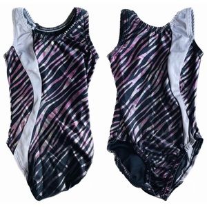 GARLAND | M / CM | Leotards Lot 2 Gymnastics Dance Rhinestone Metallic Zebra